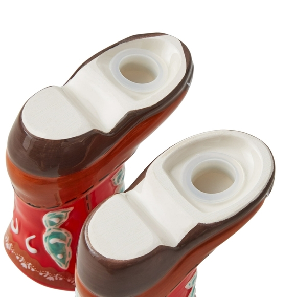 ❤️ New Pioneer Woman Red Cowboy Boots Salt & Pepper Shaker Set - Picture 3 of 6